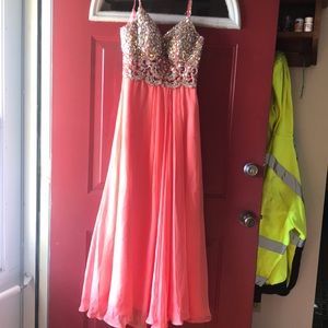Peach prom dress